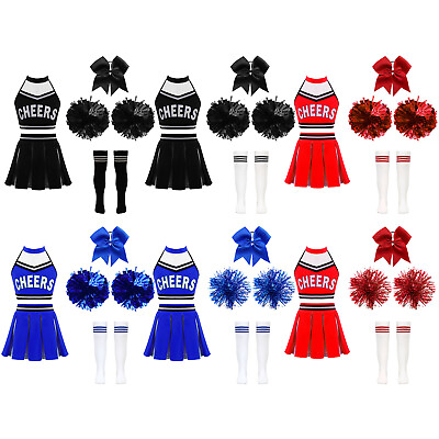 #ad Girls Cheer Leader Costume Cheerleadering Uniform Outfit for Halloween Carnival $7.99