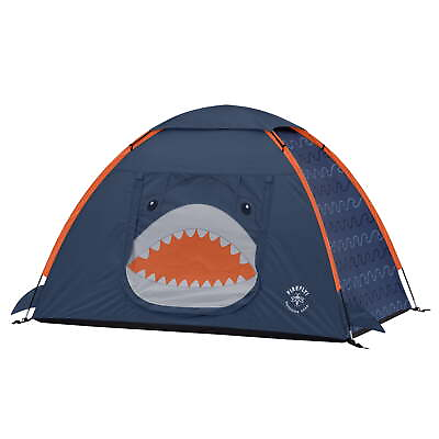 #ad 2 Person Kid#x27;s Camping Tent Navy Orange Gray Color One Room $43.16