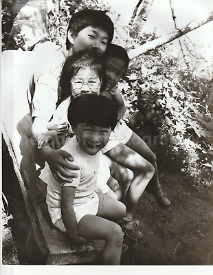 #ad FOUR KIDS Young Children 8x10 FOUND PHOTOGRAPH Vintage bw FREE SHIPPING 86 21 E $12.10