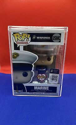 #ad FUNKO POP US. Marine Corps Dress Blues. In Scratch resistant Acrylic clear case $145.00