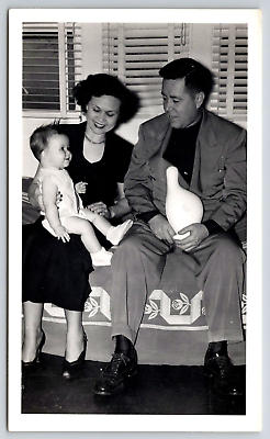 #ad photograph Picture Black White Vintage Found Family Photo 1949 Hispanic Couple $9.82