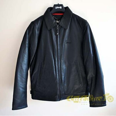 #ad Jacket Schott Casual Leather Jacket Size M Napa Leather Of Lamb Black $371.05