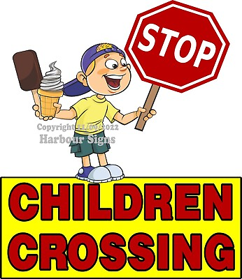 #ad Children crossing DECAL Ice Cream Food Truck Concession Sticker Choose Size $41.99