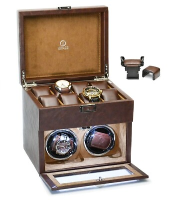 #ad Watch Winder Box for automatic watches Coffee Brown $189.00