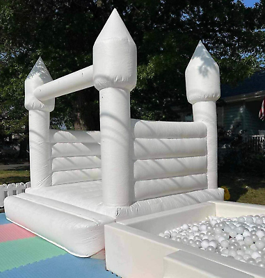#ad 10x10ft White Wedding Bouncy Castle White Bounce House Bouncer Party Event $779.00