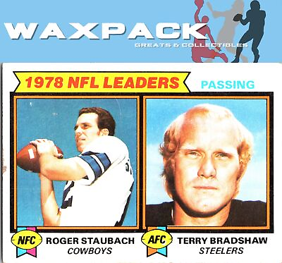 #ad TERRY BRADSHAW amp; ROGER STAUBACH ex 1979 Topps Passing Leaders #1 $4.99