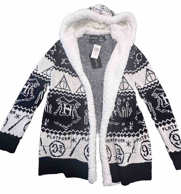 #ad Harry Potter Sherpa Open Front Cardigan XS NWT HotTopic $40.00