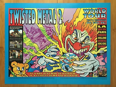 #ad 1996 Twisted Metal 2 PS1 Vintage Print Ad Poster Official Video Game Promo Art $19.49