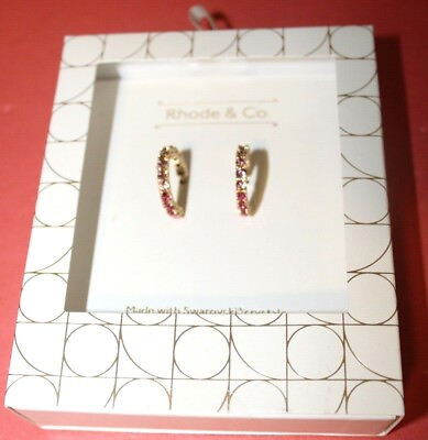 AUTHENTIC Rhode And Co EARRINGS PINK COLOR MADE WITH SWAROVSKI CRYSTALS NEW $20.99