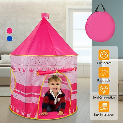 #ad Play Tent Girls House Castle Foldable Princess Indoor Pink Kids Children Toys US $22.11