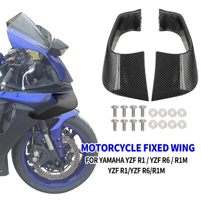 #ad For 2015 2022 YAMAHA YZF R1 R1 R1M Spoiler Fxed Winglets Wind Wing Fairing Kit $135.99