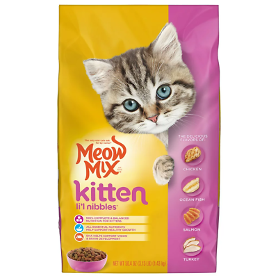 #ad Meow Mix Kitten Li#x27;L Nibbles Dry Cat Food 3.15 Pound Bag Free amp; Fast Shipping $11.03