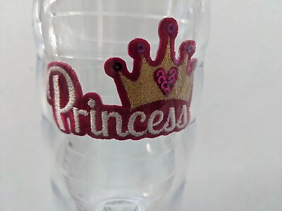 #ad TERVIS Princess Sequins TUMBLER Cup Clear Wavy Double Walled Cold Hot 10 oz $9.99