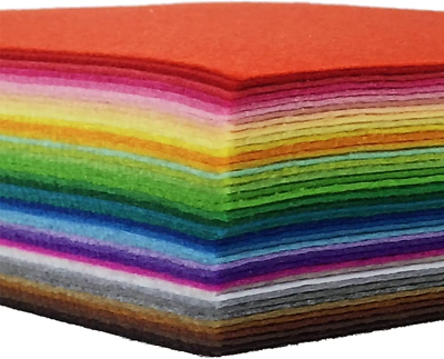 #ad 42Pcs Felt Fabric Sheet 4quot;X4quot; Assorted Color DIY Craft Squares Nonwoven 1Mm Thic $11.17