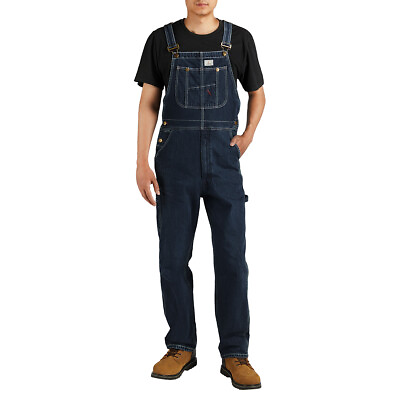 #ad HISEA Men Denim Bib Overalls Dungarees Heavy Duty Workwear Pants Jumpsuit Jeans $44.99