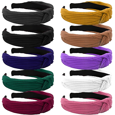 #ad Ouskr 10 Pcs Wide Knotted Headband for Women Fashion Knot Headbands for Womens $10.83