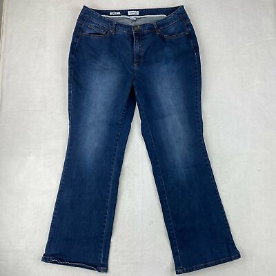 #ad St. John#x27;s Bay Bootcut Leg Jeans Women#x27;s Plus 18W Blue High Rise Cotton Blend $15.95
