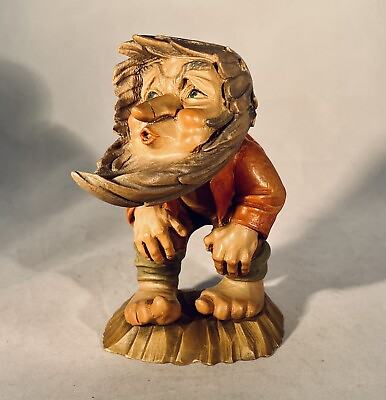 #ad ANRI Hand Carved ”The Weatherman“ Little Folks of the Salvans Italy 6” Troll $120.00