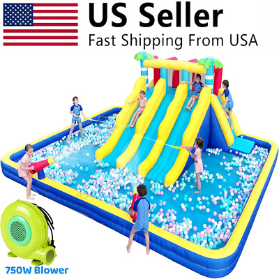 #ad 20.5 x 16 FT Commercial Inflatable Bounce Park Mega Slide W Blower Used $439.90