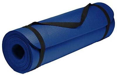 #ad Yoga mat 72quot; X 24quot; Extra Thick Exercise Mat with Carrying Strap Blue $19.63