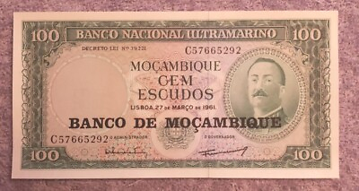 #ad It.# I 72 Mozambique 100 escudos 1976 pick #117a Uncirculated One Note $2.99