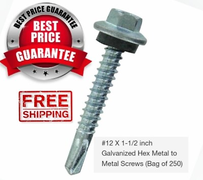 #ad 1 1 2quot; METAL ROOF SELF TAPING SCREW 250count . $20.99