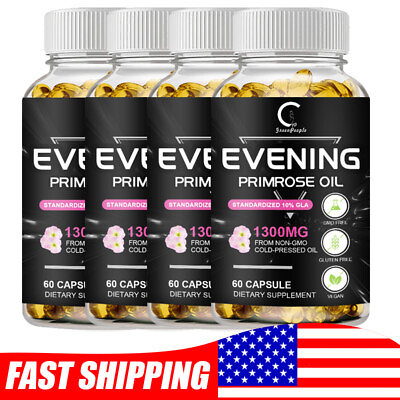 #ad Evening Primrose Oil Capsules with GLA 60 Softgels Anti AgingWhitening 1300MG $23.18