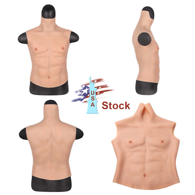 #ad Silicone Fake Chest Man Muscle Suit Hunk Costume Fancy Dress Halloween Party $71.10