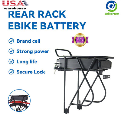 #ad 48V 52V 36V 15Ah Rear Rack Lithium Ebike E bike Battery Electric Bike battery $252.00