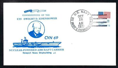 #ad Carrier USS DWIGHT D. EISENHOWER CVMN 69 COMMISSION Everett Naval Cover A1503 $3.95