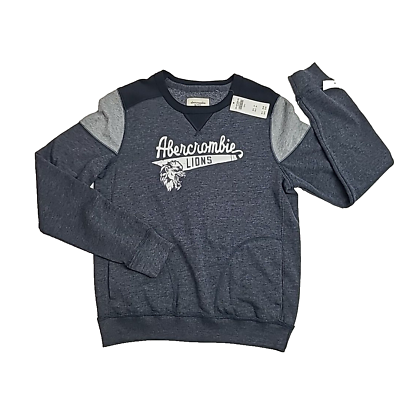 #ad Abercrombie Kids Sweatshirt Boys 13 14 Grey Long Sleeve Soft Sweatshirt Lions $19.95
