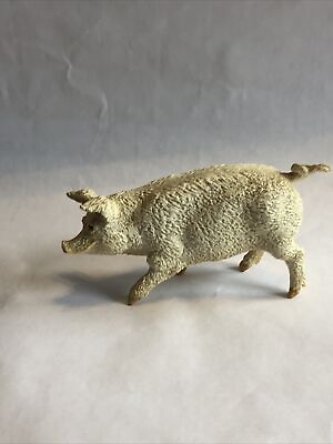 #ad Pig Figurine Safari Ltd 1991 Chester White Pig Piggy Vintage Figurine $8.00