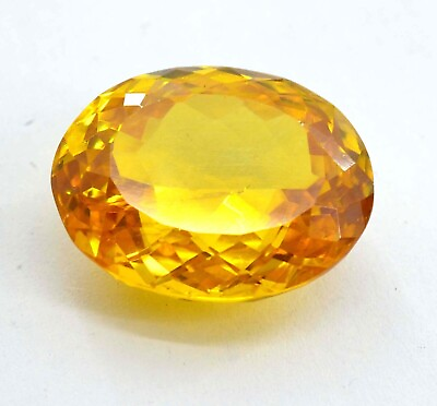 #ad 177 Ct Natural Cambodian Zircon Yellow Oval Cut Loose Certified Gemstone $33.35