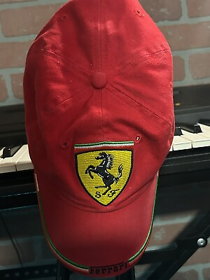 #ad Vintage Official Ferrari Racing F1 Logo Cap Hat Red Adult One Size Adjustable $44.00