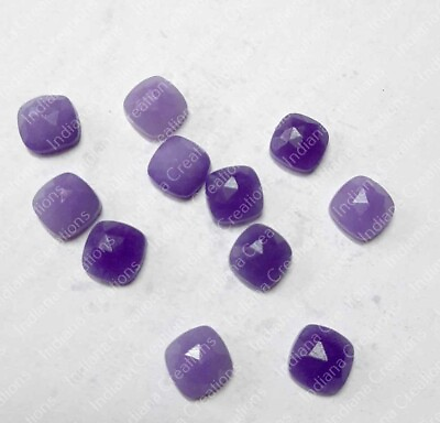 #ad Natural Purple Jade Cushion Rose Cut 6x6mm To 20x20mm Loose Gemstone $21.52