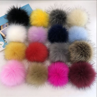 #ad Fluffy Pompom Balls Faux Fox Fur Pom Pom for Hats Garment Craft Sewing Accessory $2.78