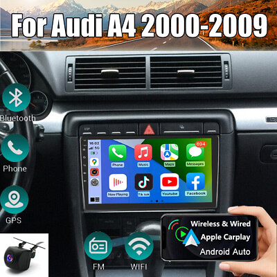 #ad For Audi A4 2000 2009 Android 13 Apple Carplay Car GPS Navi Stereo Radio Cam $123.49