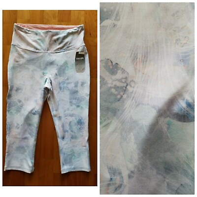 New SPALDING Print Women#x27;s Medium amp; XLarge High Waist Yoga Pants Capri Leggings $29.95