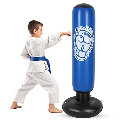 #ad #ad Inflatable Punching Bag for Kids Free Standing Immediate Bounce Back 63#x27;#x27; Kid... $27.55