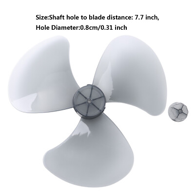 #ad 16 Inch Household Fan Blade 3 Leaves w Nut Cover Mute for Stand Fan Table Fanner $12.33