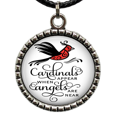 #ad Red Cardinals Appear When Angels Are Near Necklace Memorial Loss of Loved One $13.95