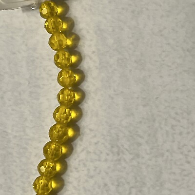 #ad 3mm Yellow As Pictured Faceted Beads Exacly As Pictured 1 Strand 50 Beads $1.00