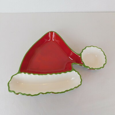 #ad Santa Hat Shaped Christmas Chip Dip Bowl Wrap It Up Park Designs Cracker Cheese $20.00