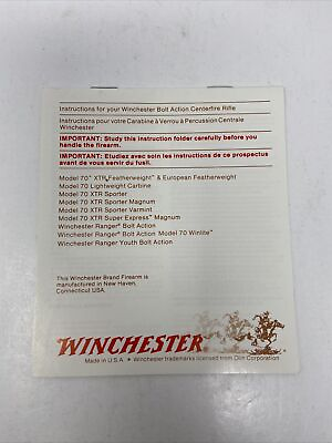 #ad 1985 Winchester Bolt Action Centerfile Rifle Owners Manual Vintage Made in USA $14.99