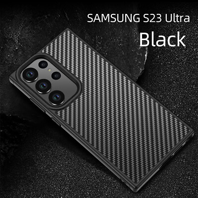 #ad For Samsung S23 Ultra S23 Soft Frame Mag Safe Carbon Fiber Hard Back Case Cover $25.49