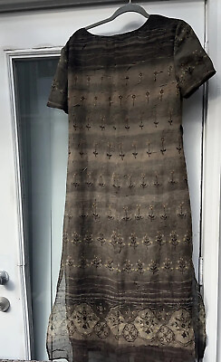 #ad S.L. Fashions green chiffon long maxi dress short sleeve vintage $49.99