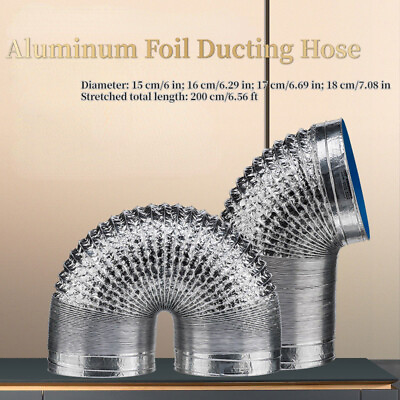 #ad 2M Flexible Aluminum Foil Ducting Hose for Recuperation Exhaust Ventilator Home $41.04