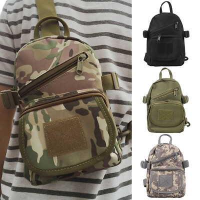 #ad Outdoor Tactical Backpack Men#x27;s Molle Sling Chest Shoulder Bag Travel Waist Pack $12.99