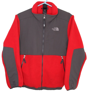 #ad The North Face Boys Large 14 16 Red And Gray Fleece Jacket Full Zip Logo $22.95