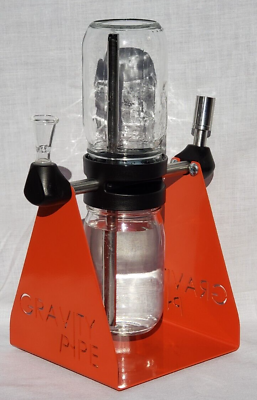 #ad 360 Rotating Glass Gravity Water Pipe Harvest Red STABLE 1 handed operation $199.00